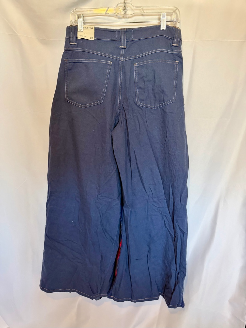 Free People We The Free Navy Wide-Leg Patchwork Embroidered Pants NWT SZ 29 - Picture 9 of 16